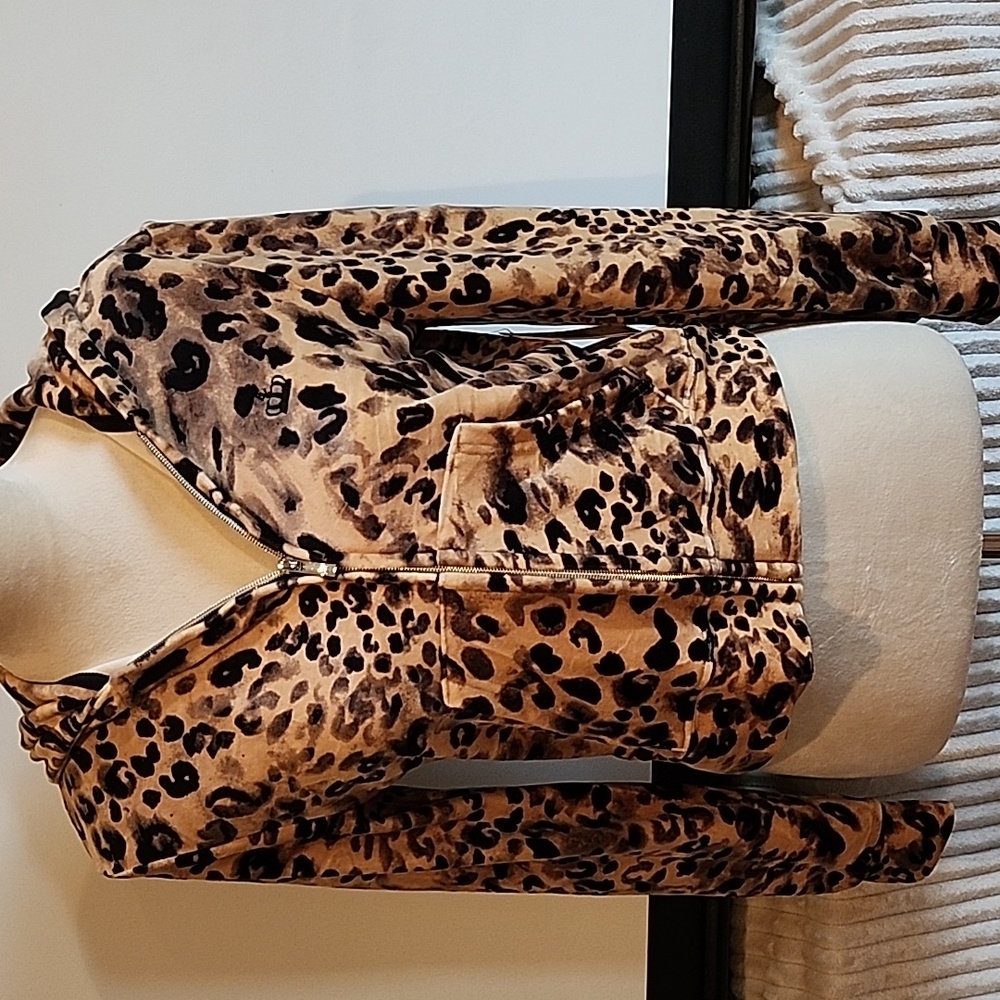 Juicy brand animal print velour hoodie